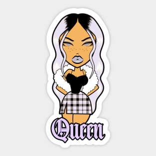 Queen Doll girl Light Purple v3 Sticker